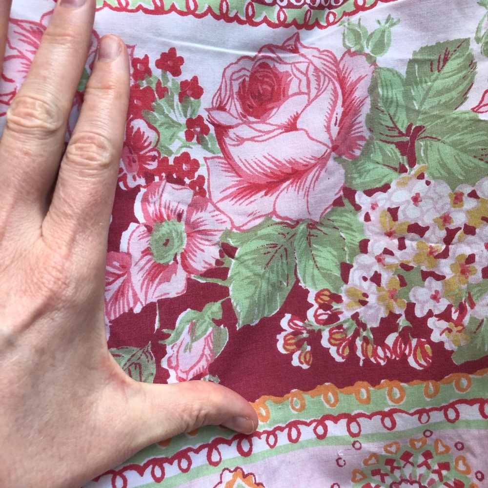 Vintage Full Flat Sheet Pink Floral Mandala Cannon - Picture 4 of 10